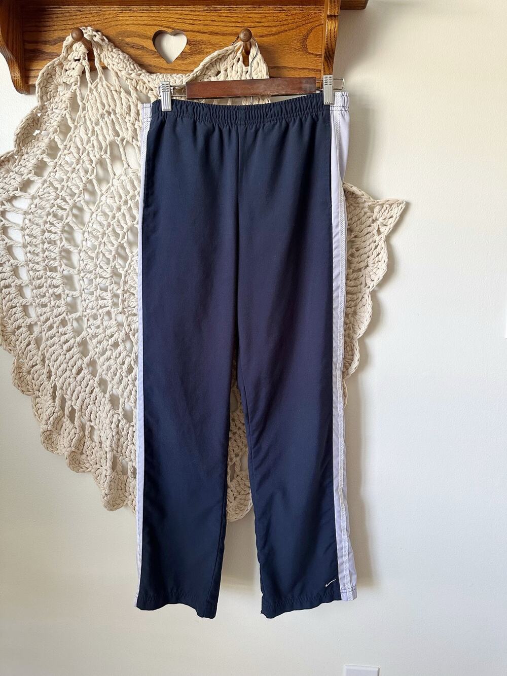 Nike Vintage Y2K Navy Blue Side Striped Track Pants Size Small 4/6
